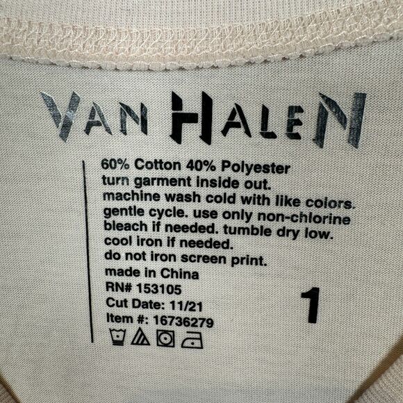 Torrid Van Halen TShirt Top Size 1 Small Crystal Ivory Music Band Tee Biker - Picture 4 of 8